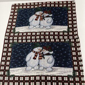 Set of 2 Snowman‎ Tapestry Table Placemats Christmas 18” X 12” Winter Snow Decor